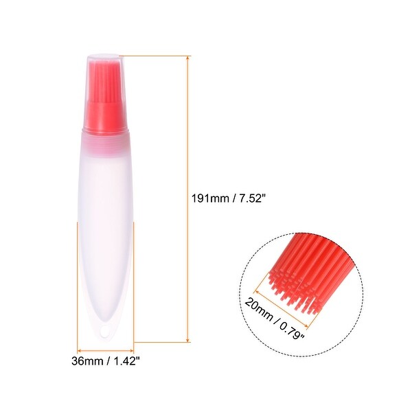 2pcs Silicone Oil Bottle Brush Tip Tail with Cap for BBQ Cooking Baking， Red