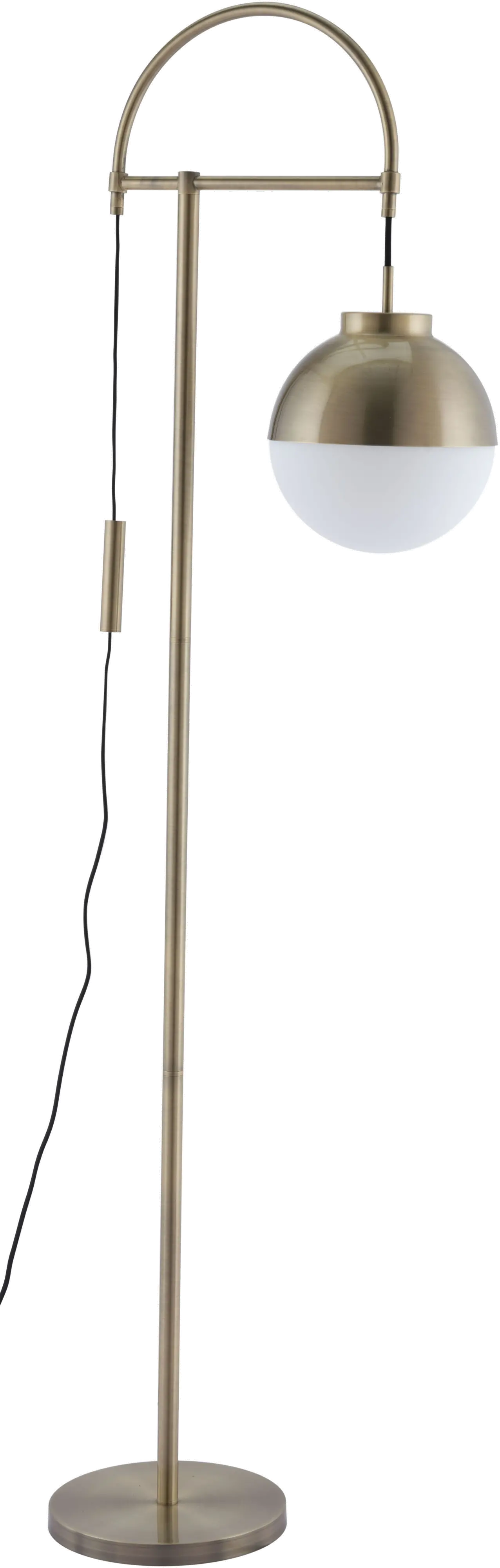 Mid Century Modern White and Brushed Brass Floor Lamp - Waterloo