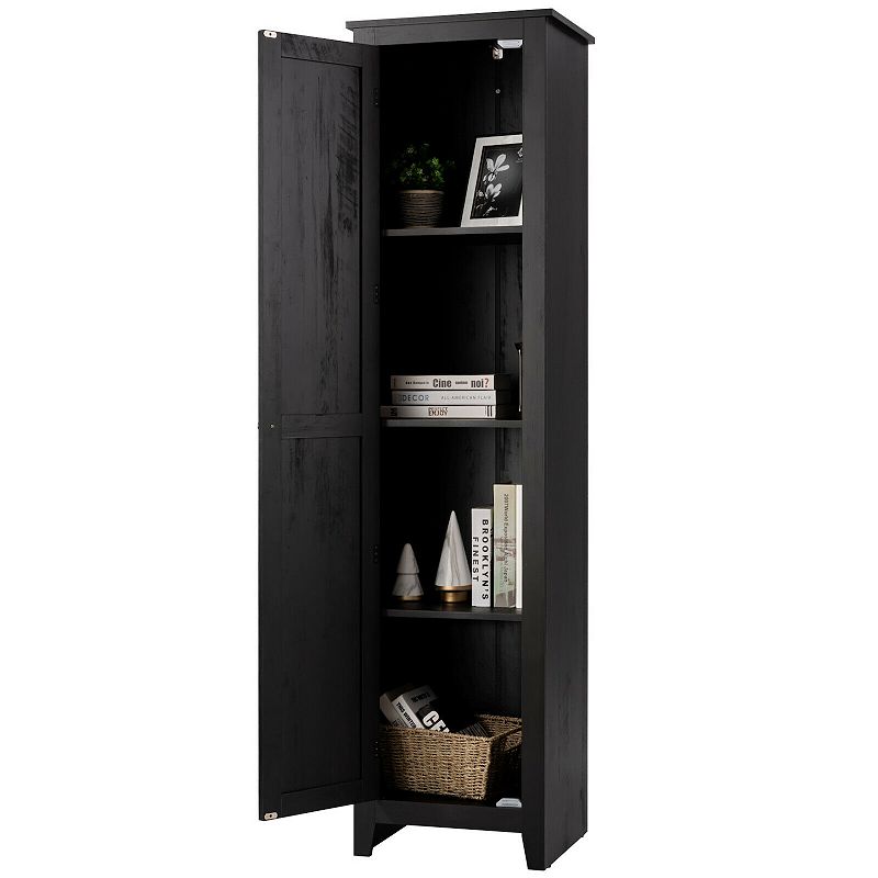 Linen Tower Bathroom Storage Cabinet Tall Slim Side Organizer with Shelf