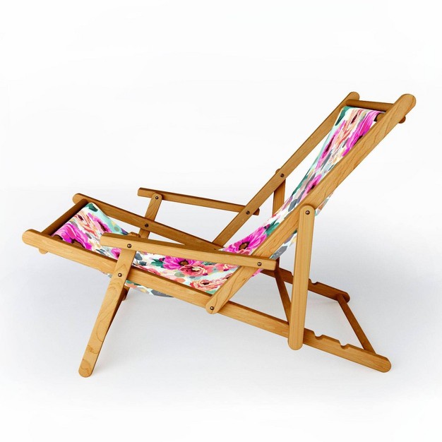 Marta Barragan Camarasa Abstract Geometrical Flowers Sling Chair Deny Designs