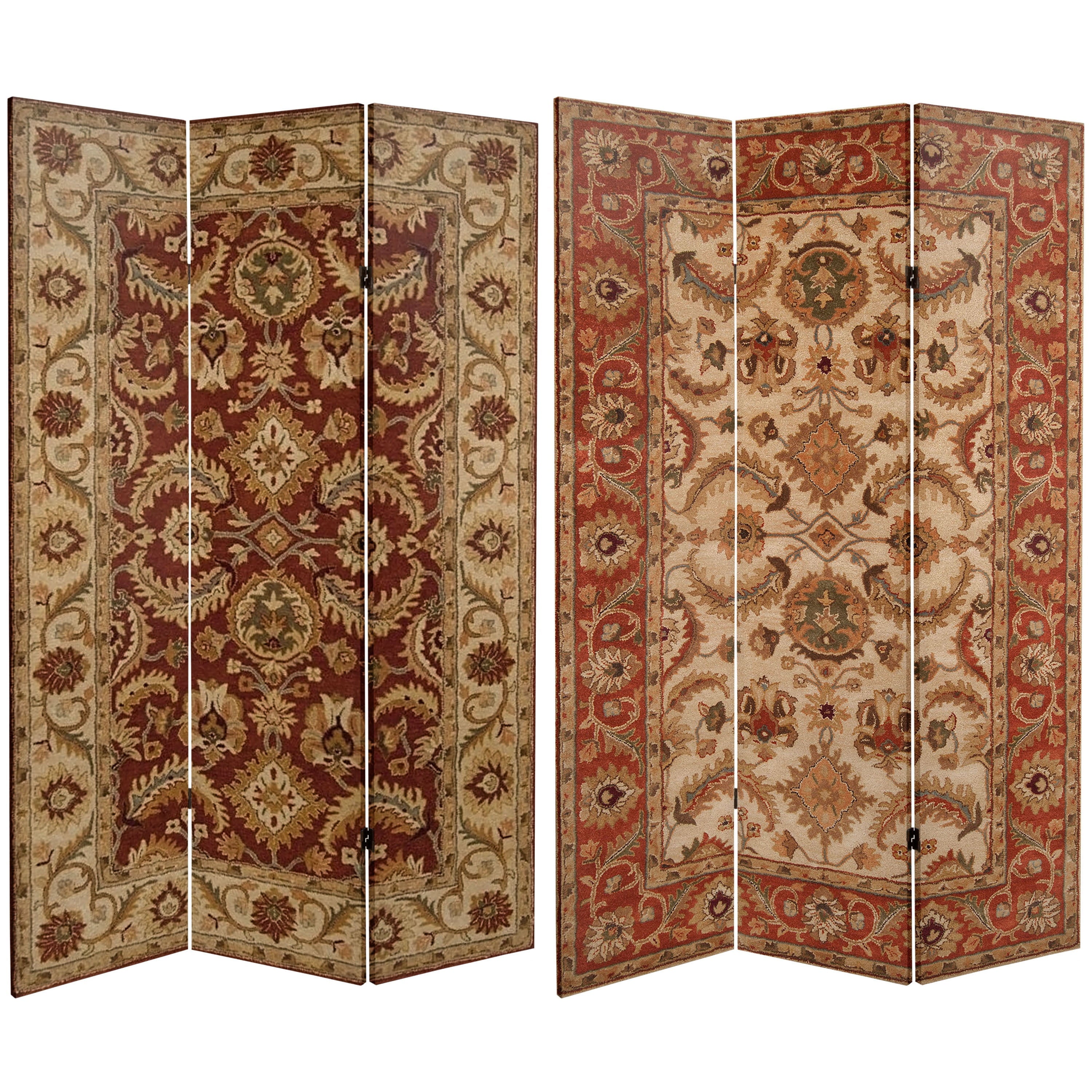 Oriental Furniture 6 Ft tall Double Sided Magic Carpet Canvas Room Divider, 3 panel, rug design, printed on canvas