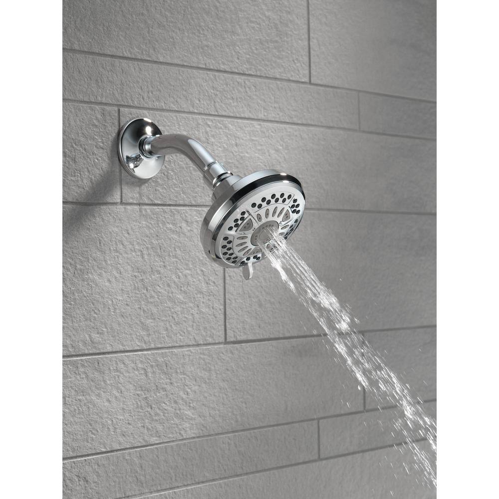 Delta 6-Spray Patterns 1.75 GPM 4.38 in. Wall Mount Fixed Shower Head in Chrome 75641