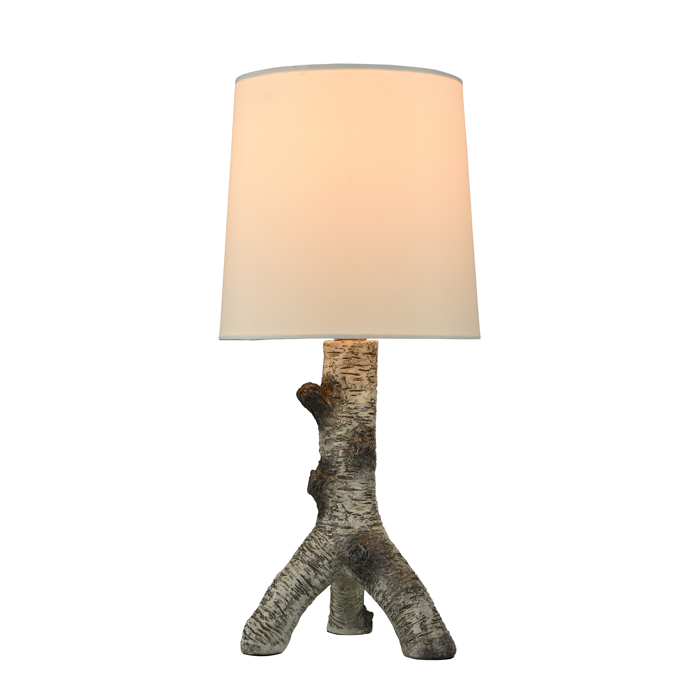 Mainstays White Birch Branch Table Lamp with White Shade， bulb included， 17.25