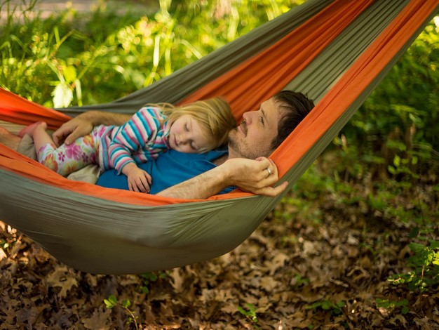 Gray And Orange Heavy Duty Lightweight Traveler s Nylon Hammock