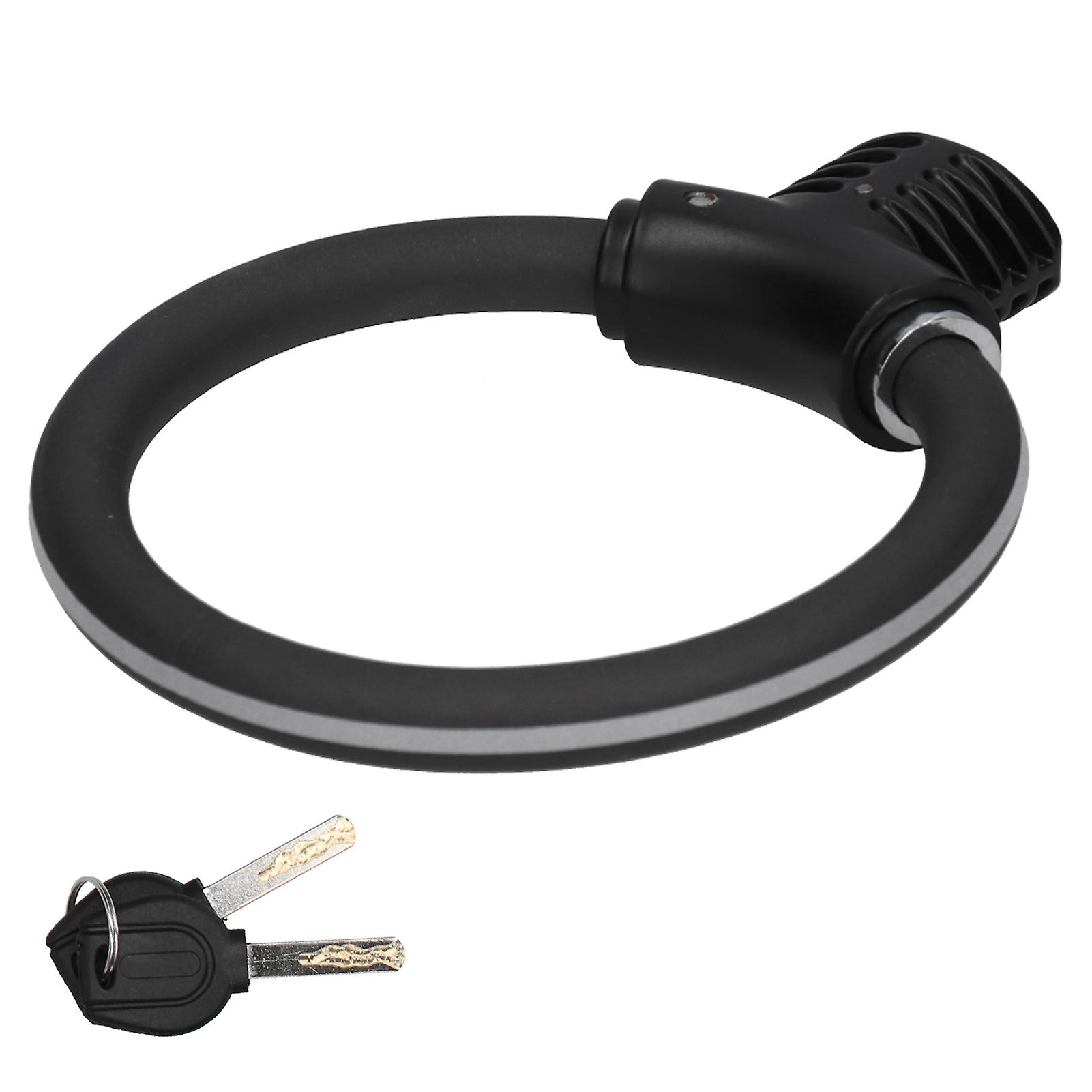 Mini Bicycle Ring Lock Antitheft Bike Cable Lock Reflective Zinc Alloy Bicycle Accessory(reflective Matte Black )