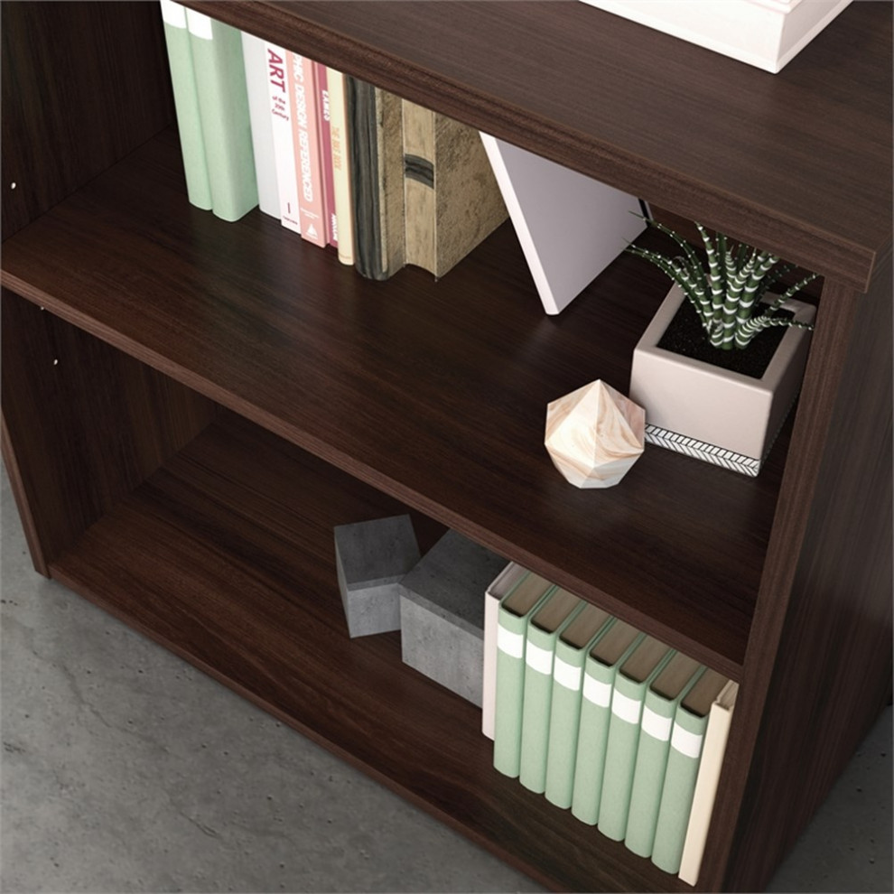 Sauder Affirm Engineered Wood 2 Shelf Bookcase in Noble Elm/Brown Finish   Transitional   Bookcases   by Homesquare  Houzz