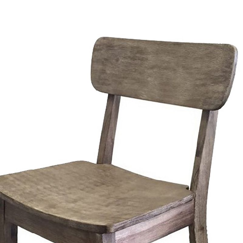 Curved Seat Wooden Frame Counter Stool with Cut Out Backrest， Gray