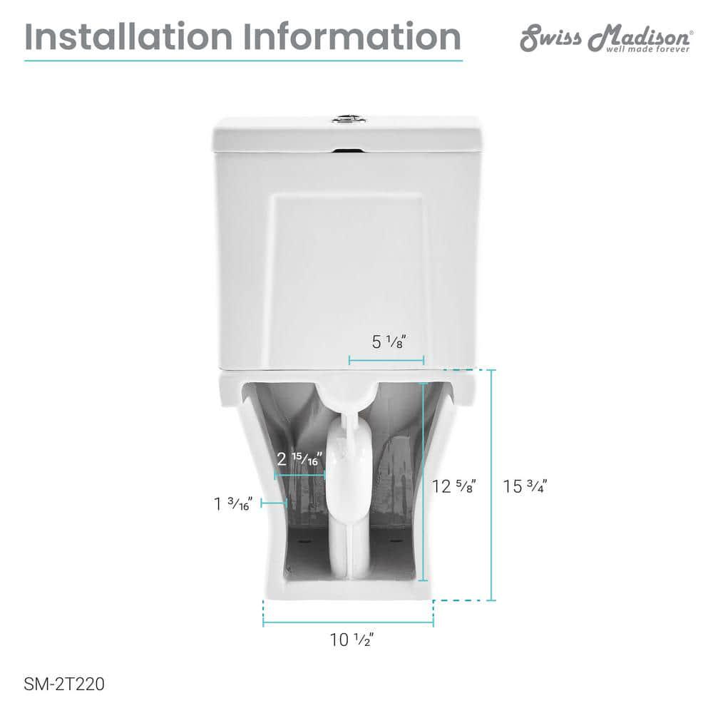 Swiss Madison Cache 2Piece Elongated Toilet Dual Flush in White