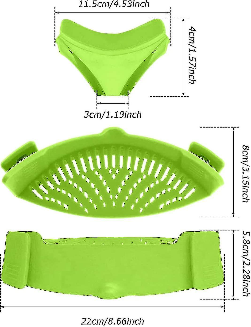 Strain Pan Strainer， Clip On Silicone Strainer With Slip-on Bowl Pour