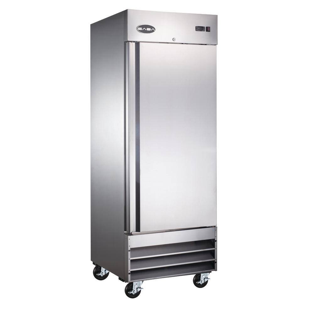 SABA 29 in. W 23 cu. ft. Commercial One Door Reach-In Refrigerator in Stainless Steel S-23RR