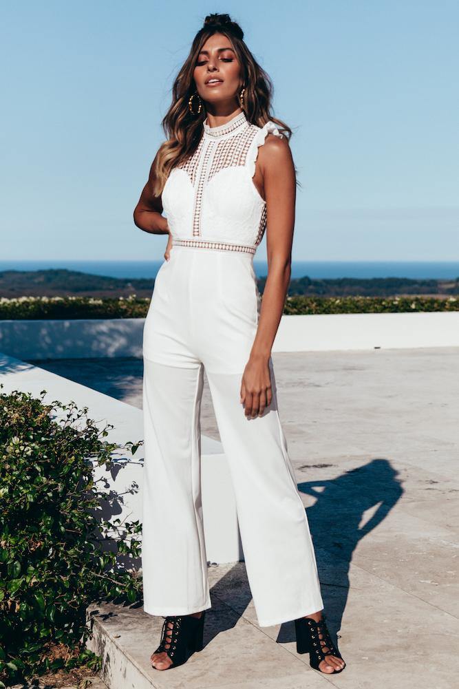 Livin It Up Jumpsuit White