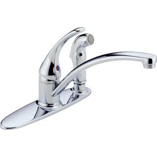 Delta Foundations Single-Handle Standard Kitchen Faucet with Side Sprayer in Chrome B3310LF