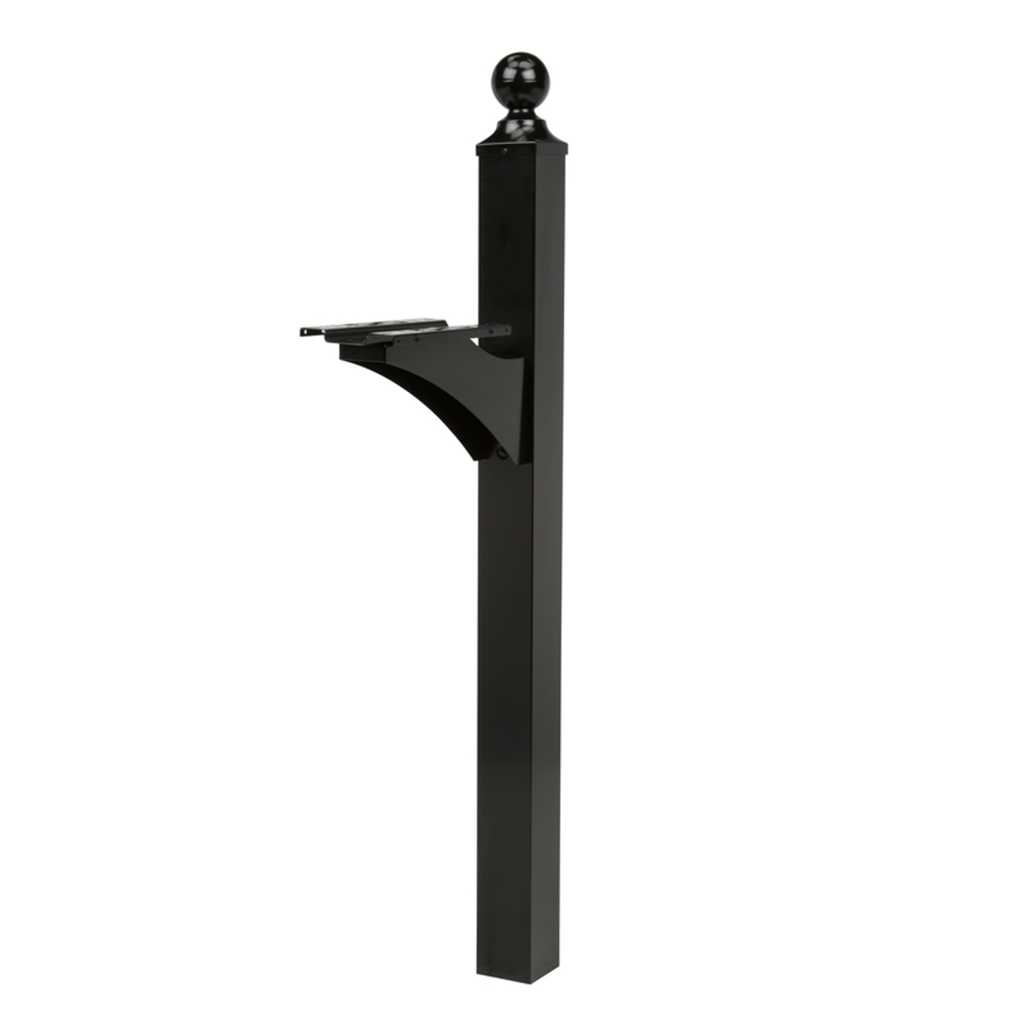 Gibraltar Mailboxes Landover 56.4 in. Powder Coated Black Aluminum/Steel Mailbox Post