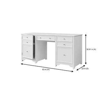 Home Decorators Collection Bradstone 63 in. White Executive Desk JS-3425-A