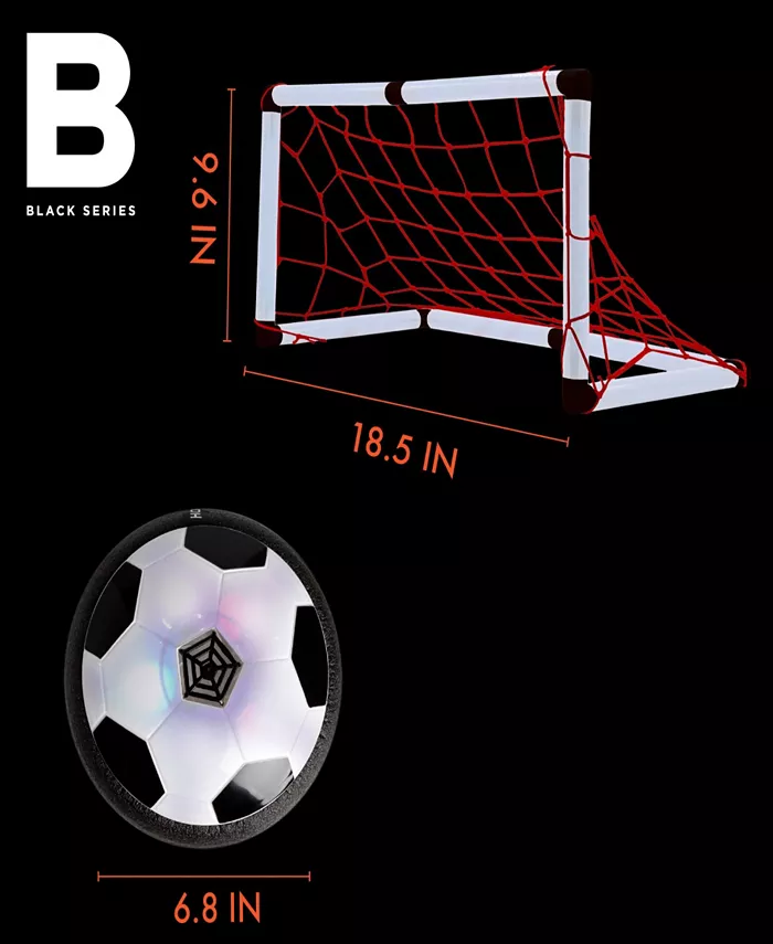 Black Series Hover Air LED Soccer Game with Hover Disc Floats