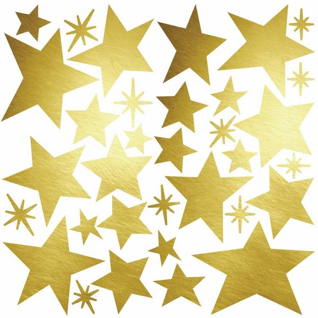 Star Peel And Stick Wall Decal With Foil Gold Roommates