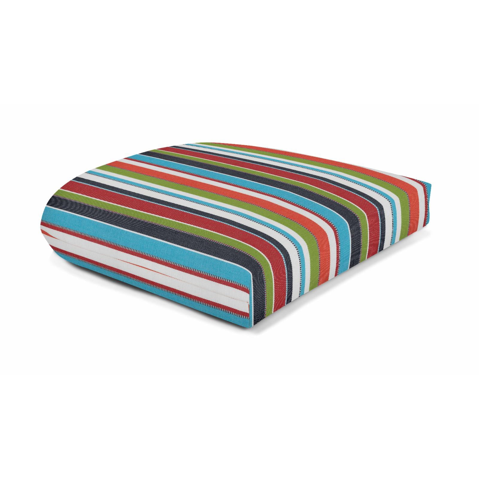 Casual Cushion Sunbrella Stripe 18 x 18  Outdoor Wicker Seat Cushion - Maxim Classic