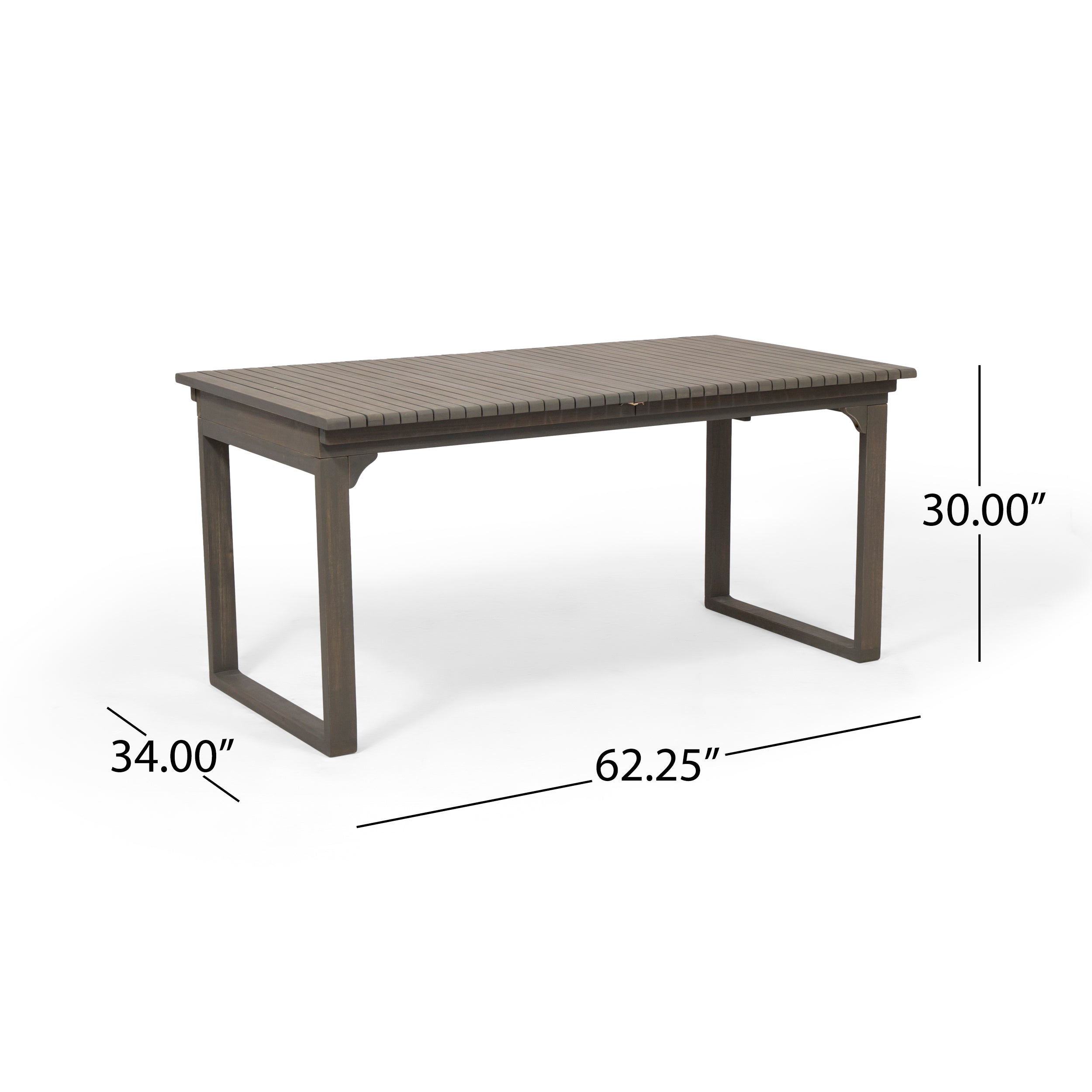 Yilia Outdoor Expandable Acacia Wood Dining Table