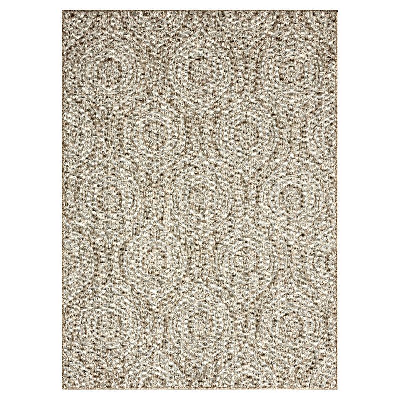 Nicole Miller New York Patio Country Zoe Moroccan Damask Indoor Outdoor Area Rug