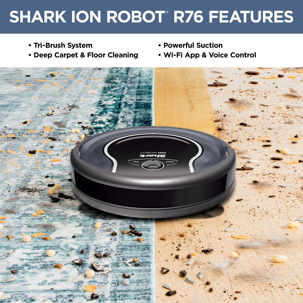 Shark ION Robot Vacuum Cleaner Multi-Surface Cleaning Works with Alexa and Wi-Fi Connected RV761