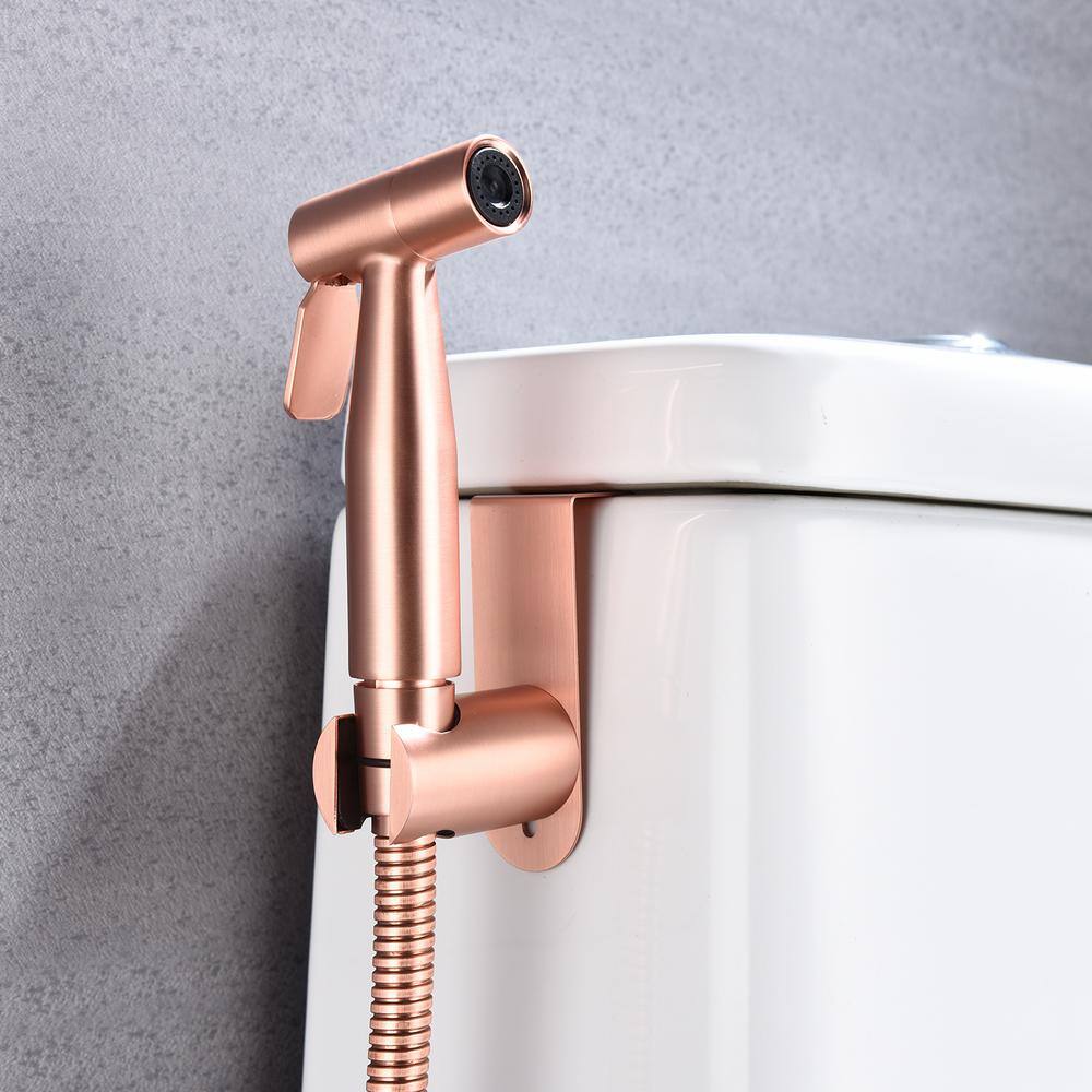 Amucolo Non-Electric Bidet Sprayer for Toilet Handheld Cloth Bidet Attachment Diaper Sprayer in. Rose Gold YeaD-CYD0-1T8