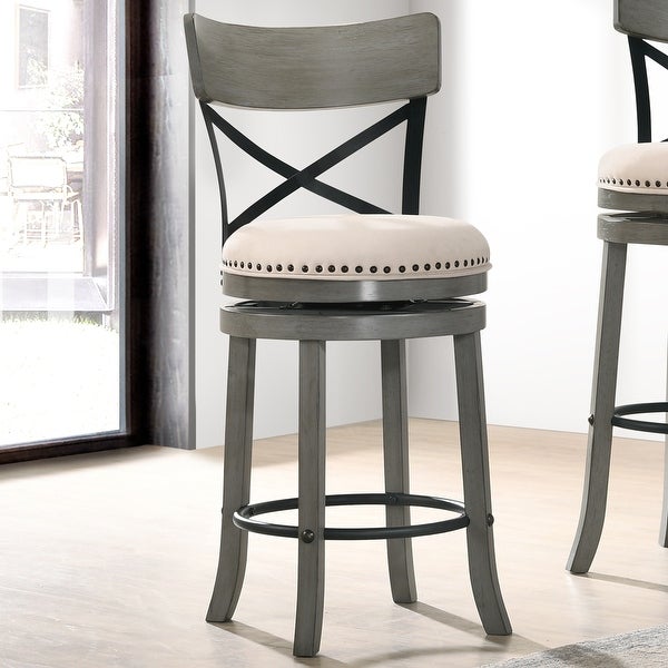 Furniture of America Heidi Modern Farmhouse Swivel Barstools Set of 2