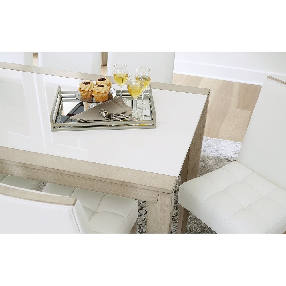 Signature Design by Ashley Wendora White/Beige Rectangular Dining Table   38\