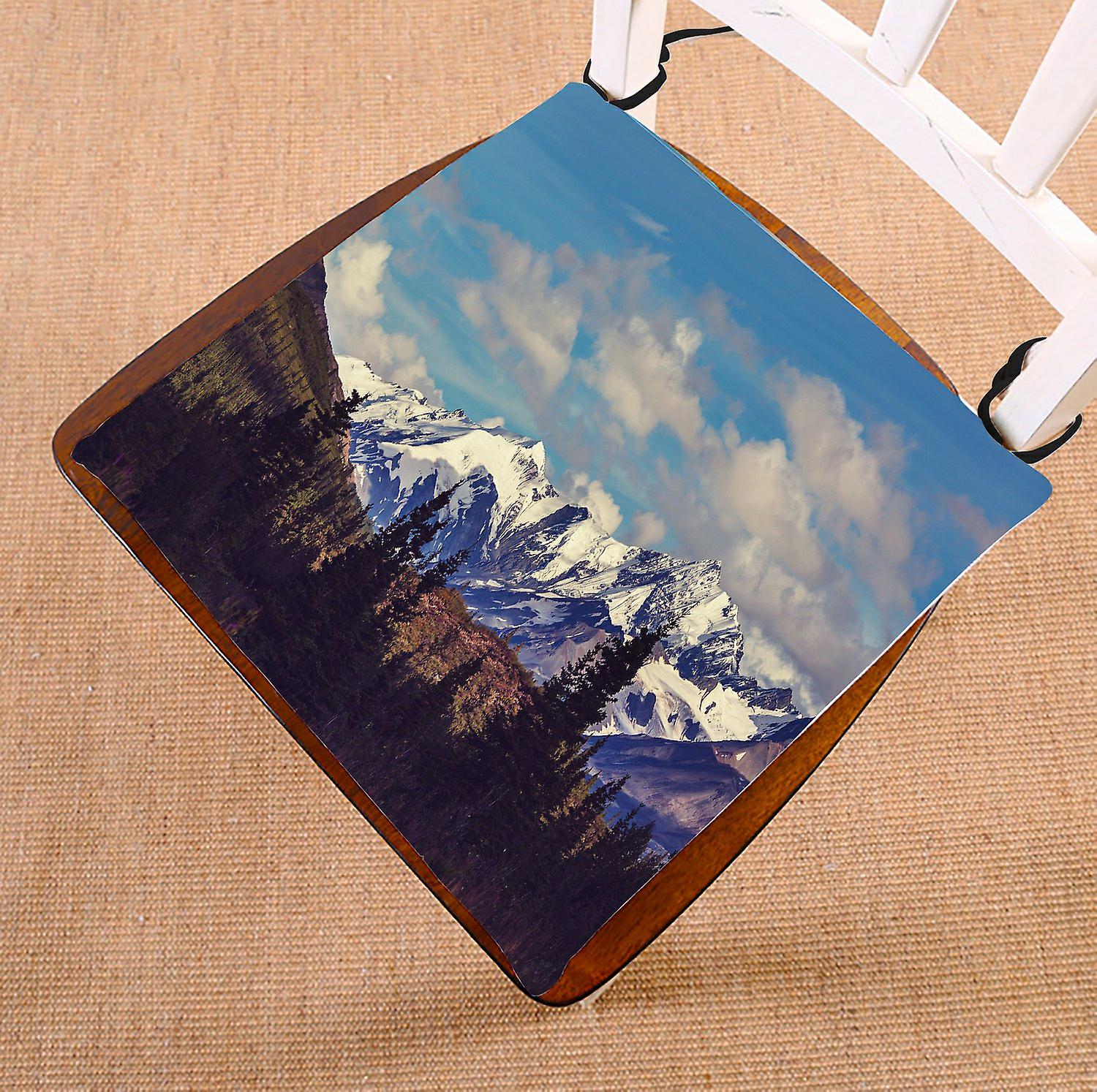 Landscape Chair Pad， Adventure Mountains In Alaska With Tree Seat Cushion Chair Cushion Floor Cushion 45x45 Cm