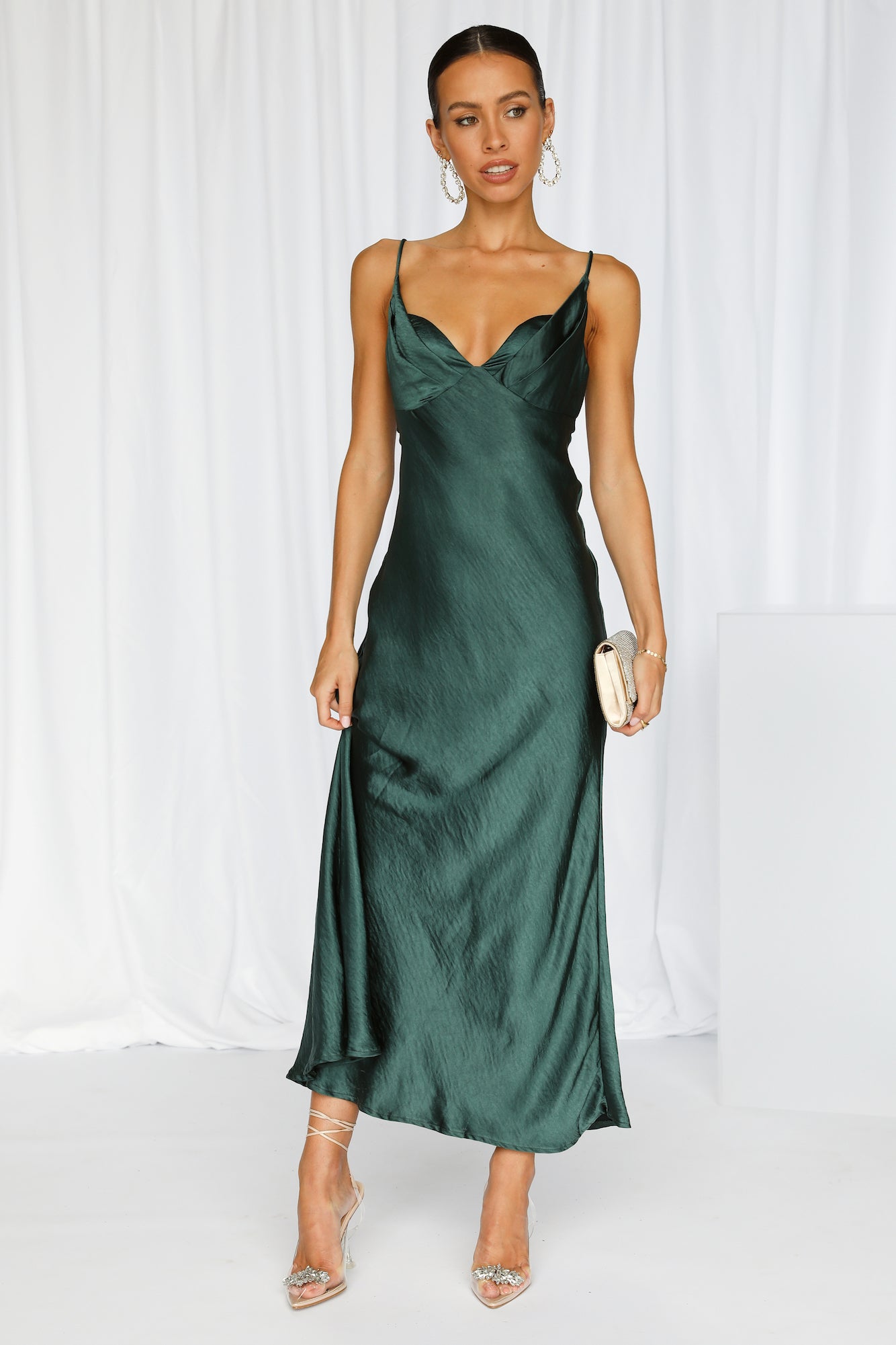 No Cloudy Skies Maxi Dress Forest Green