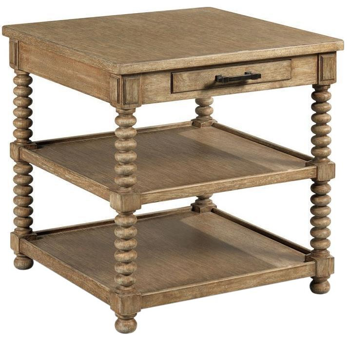 Side Table WOODBRIDGE Square Quartered Vintage Oak Cast Brass 2   Traditional   Side Tables And End Tables   by EuroLuxHome  Houzz