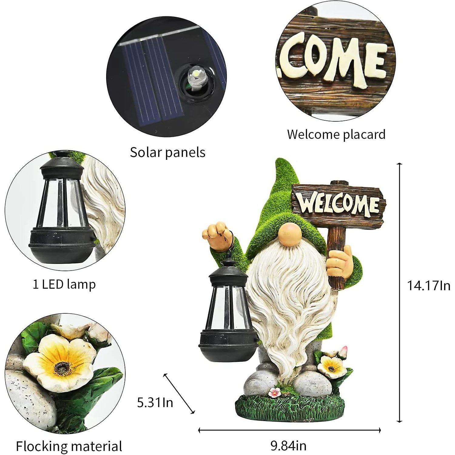 Gnomes Decorations For Yard With Solar Led Light， 14.2