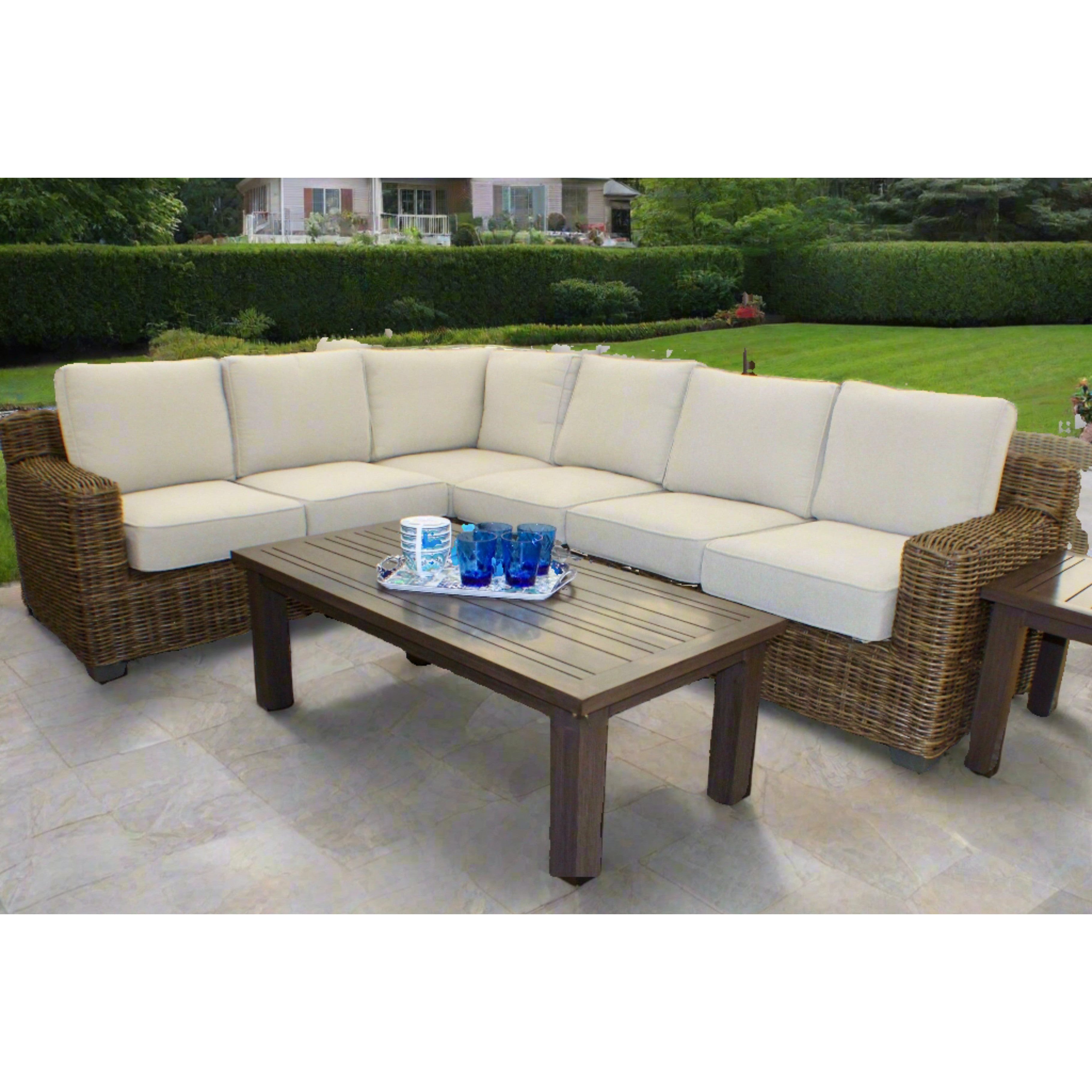 Carmel Brown Outdoor Sectional with LUX Heavy Weave