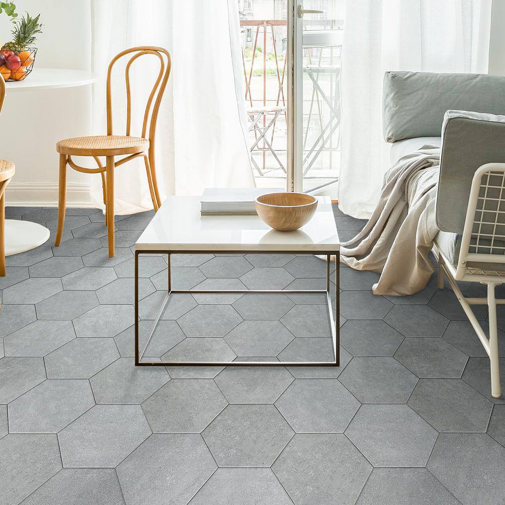 Ivy Hill Tile Sanskrit Gray Hex 8.86 in. x 10.20 in. Matte Porcelain Floor and Wall Tile (9.47 sq. ft.Case) EXT3RD105718