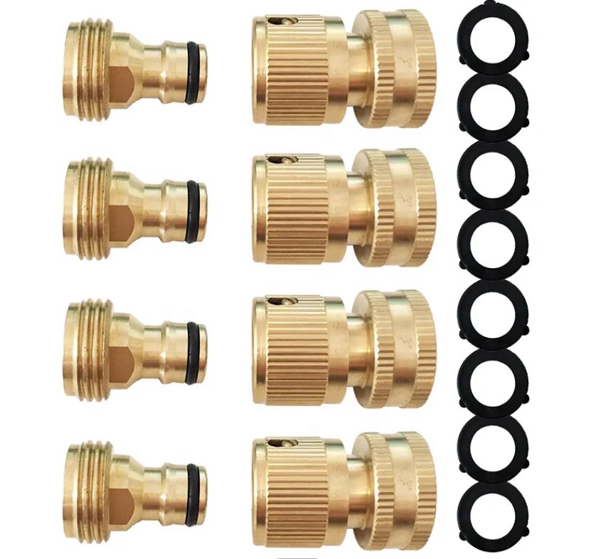 Good quality Factory direct supply 3/4 inch female and male part Brass Quick Connector Garden Hose Fitting