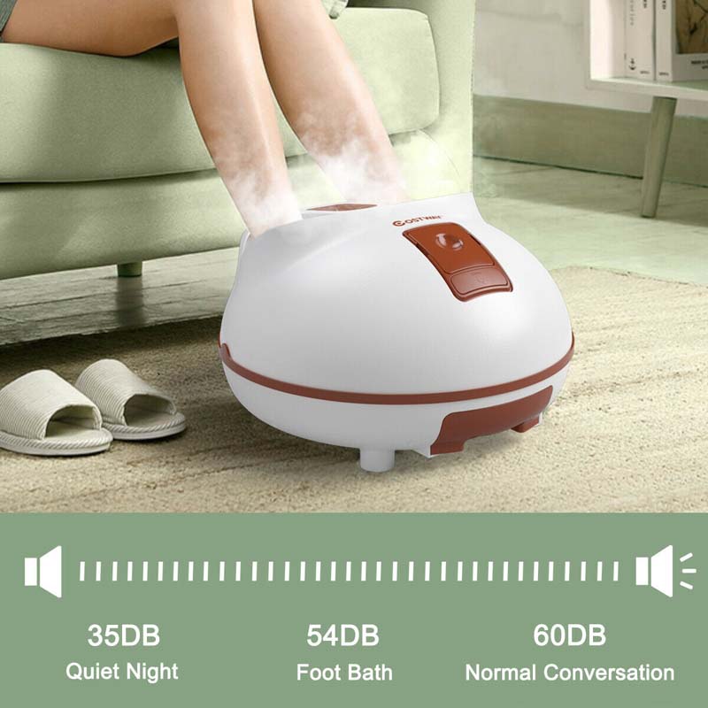 Steam Foot Spa Bath Massager, Foot Sauna Massage Machine with 3 Heat Levels, Pedicure Massage Rollers, Timing Function