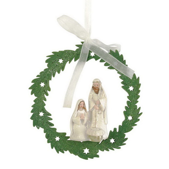 Dicksons CHOR 723 Holy Family In Wreath Ornament 4...