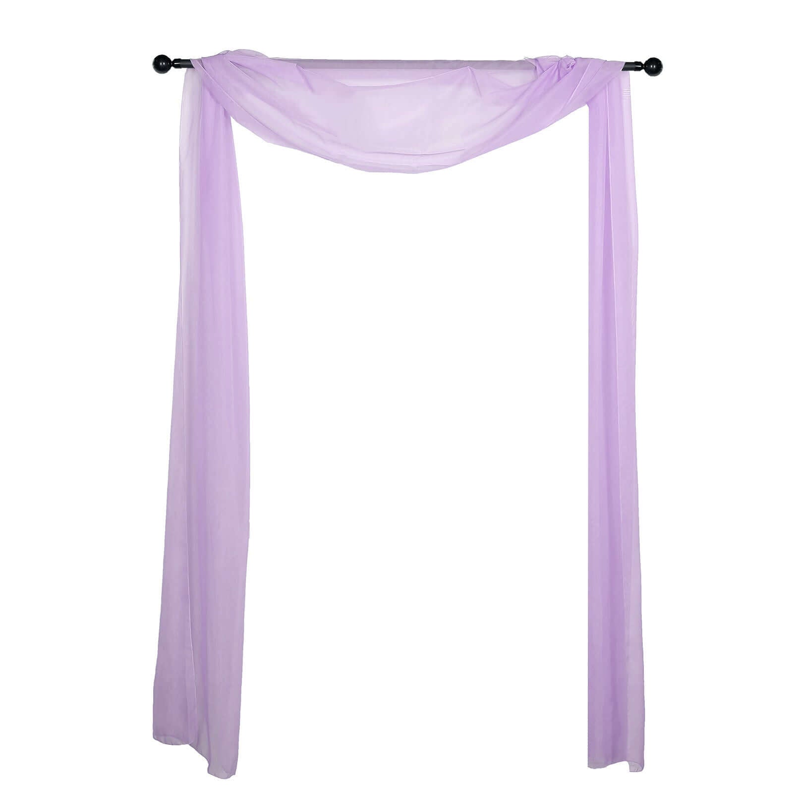 Lavender Lilac Sheer Organza Wedding Arch Draping Fabric, Long Curtain Backdrop Window Scarf Valance 18ft