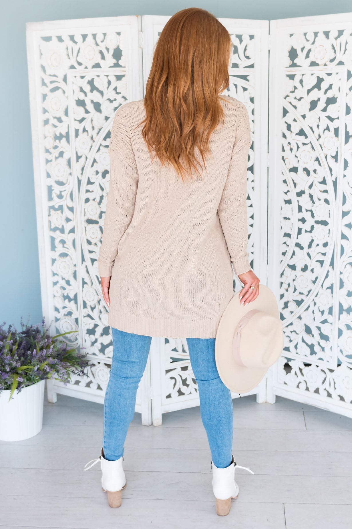 Warms My Heart Modest Chenille Cardigan