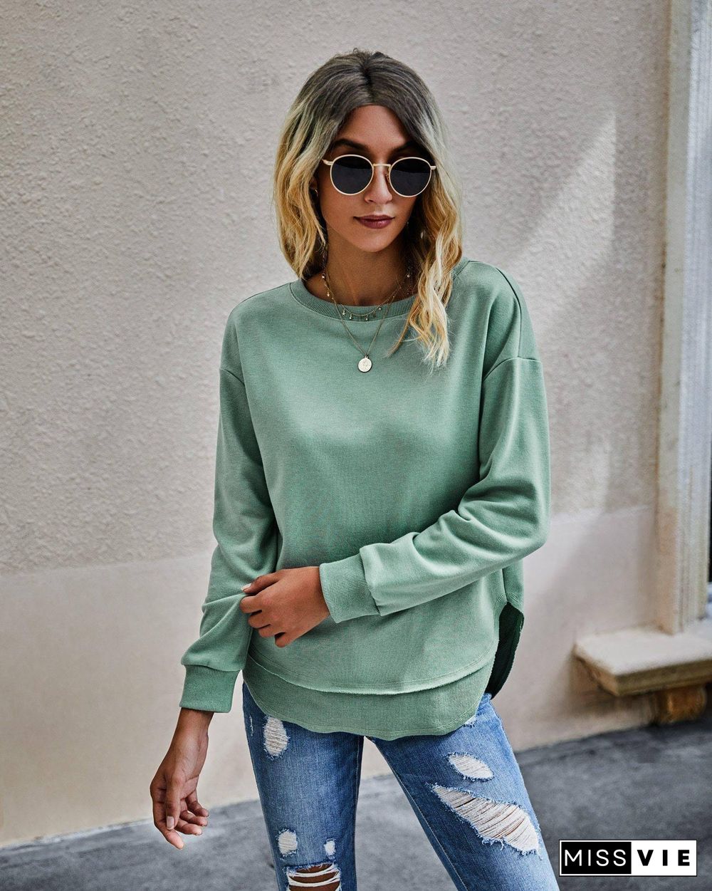 New Autumn Winter Woman Sweatshirt Without Hat Aesthetic Clothes Long Sleeve Streetwear Color Cute Tops Fall Women Clothing