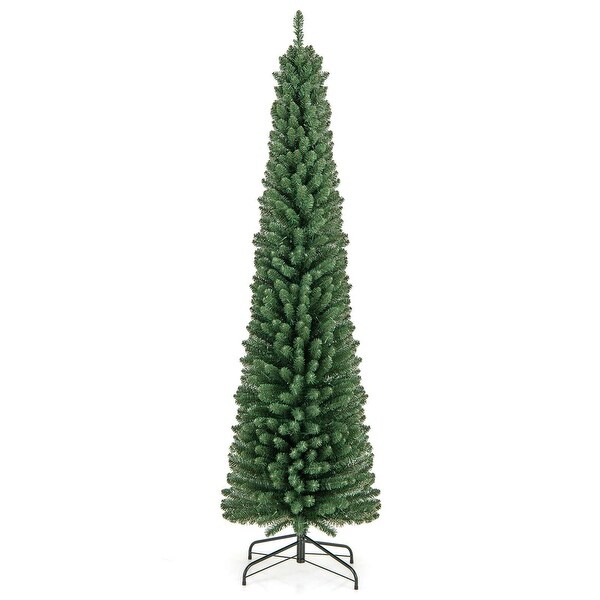 Costway 5/6/7/8 FT Pencil Christmas Tree with 295/392/523/671 Memory