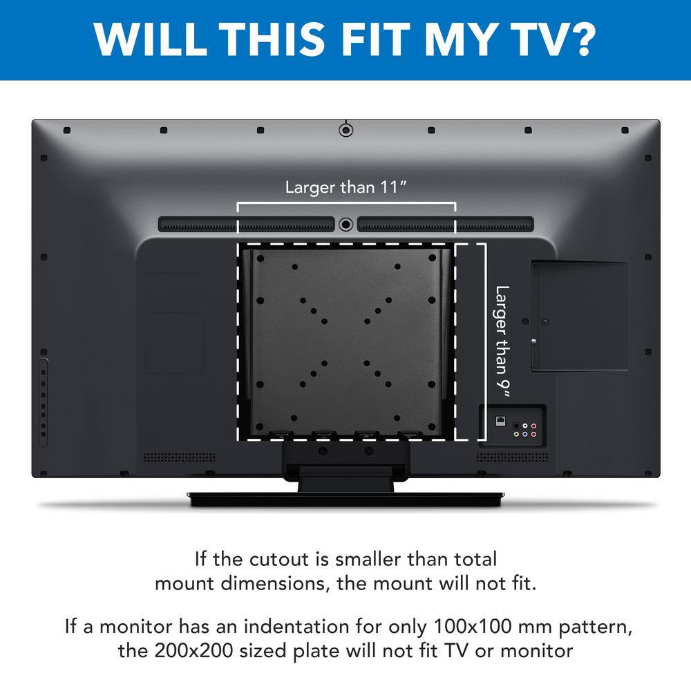 MOUNT-IT! Low Profile Fixed TV Wall Mount for 23 in. and to 42 in. and Screens MI-306