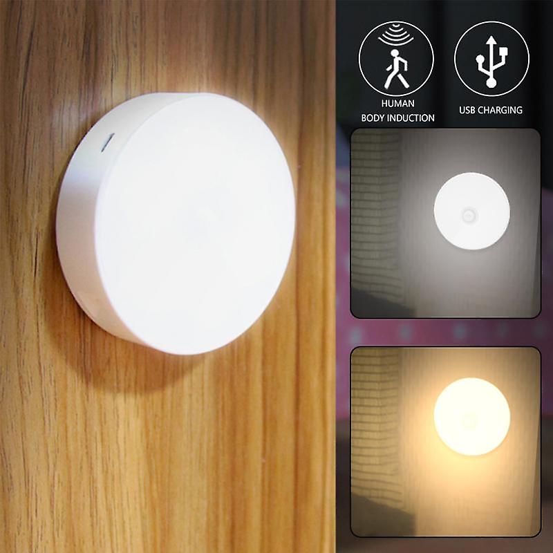 Pir Motion Sensor Led Night Light Usb Rechargeable Night Lamp For Kitchen Cabinet Wardrobe