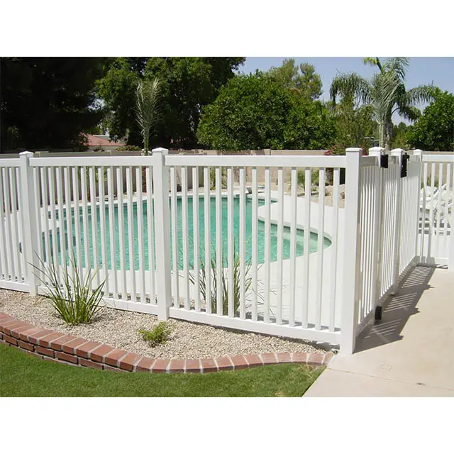 Decorative safety pvc vinyl railing swimming  pool fence