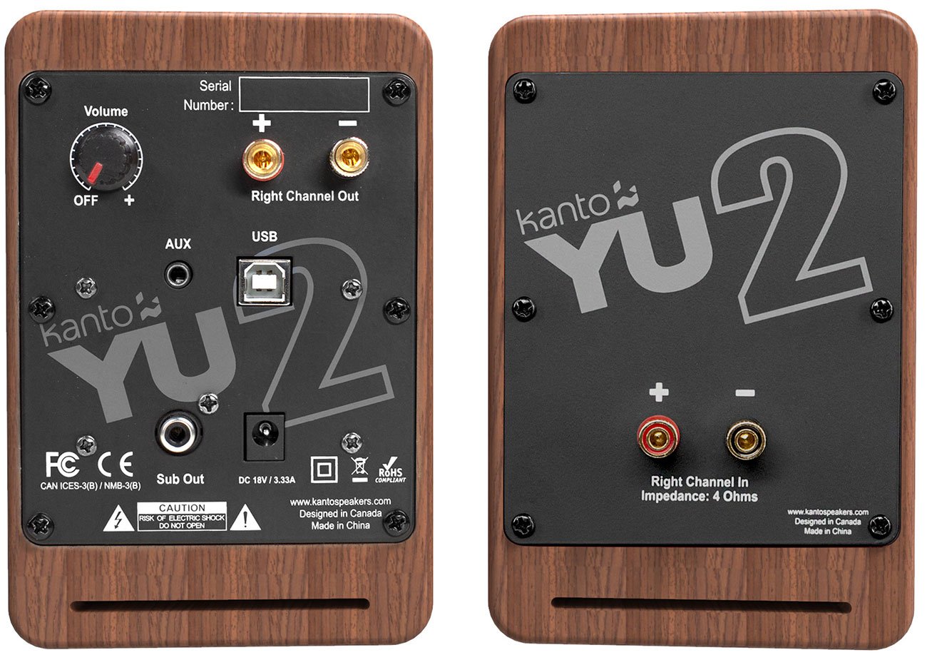 Kanto YU2 Powered Walnut Desktop Speakers (Pair)