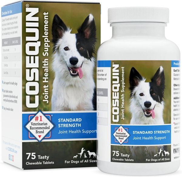 Nutramax Cosequin Hip and Joint Chewable Tablets with Glucosamine and MSM Standard Strength Joint Health Supplement for Dogs