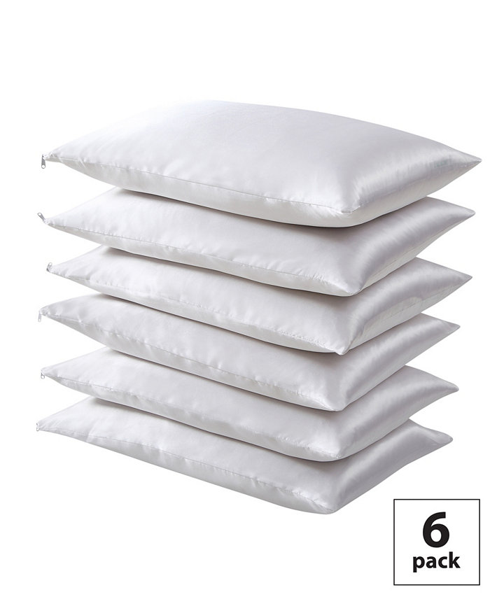 Fresh Ideas Satin Hair Keeper 6-Pack Pillow Protector Set， Standard