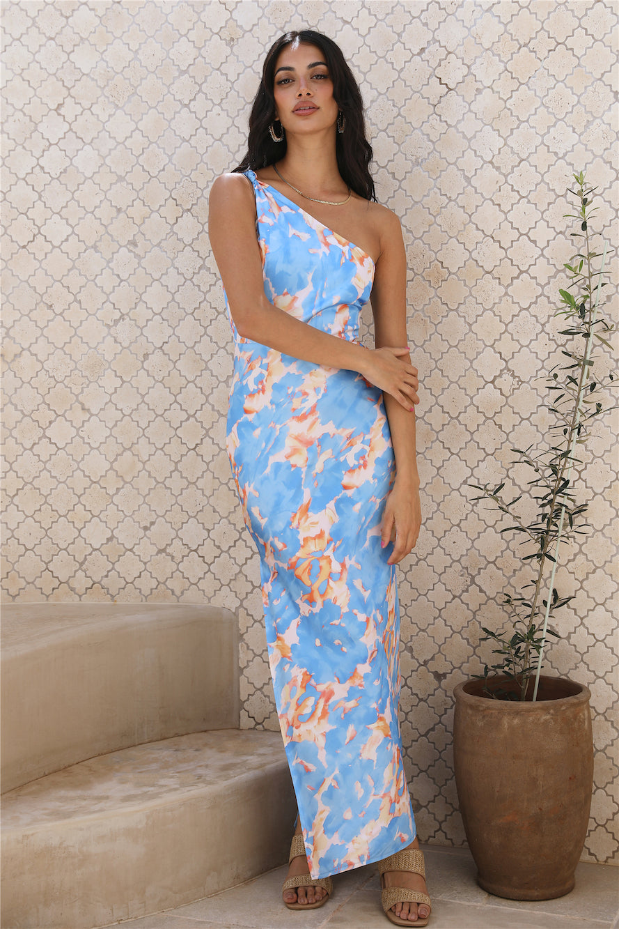 She Is Beauty Midi Dress Blue