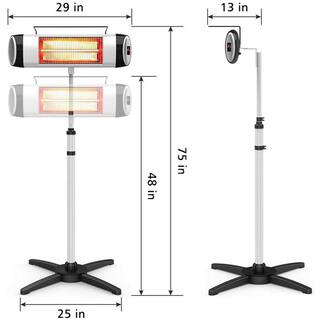 Ejoy 1500-Watt Carbon Infrared Electric Outdoor Free Standing Patio Heater with Remote Control 1500WOutdoorHeater