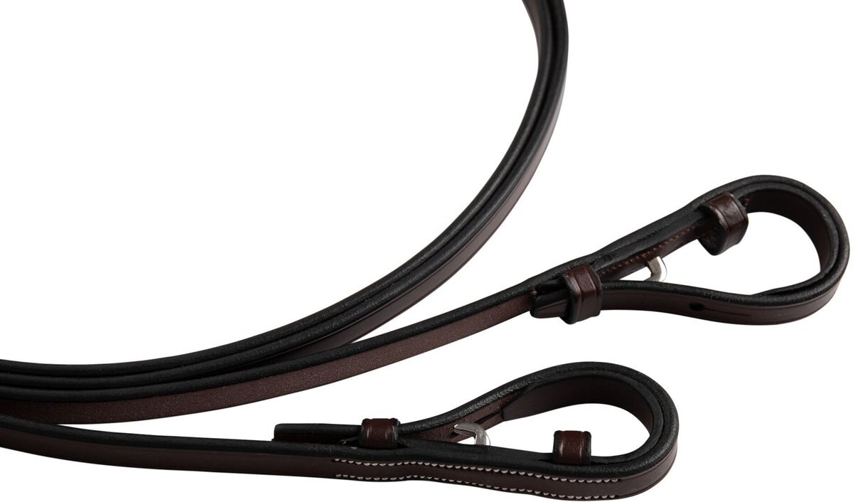 Huntley Equestrian Sedgwick Pelham Flat Curb Horse Reins， Brown， Full