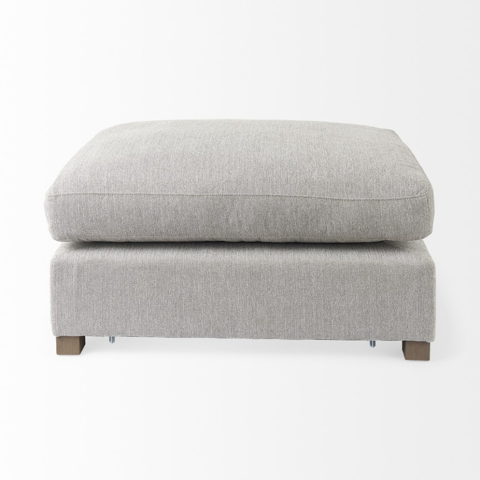 Light Gray Fabric Covered Half Ottoman   Transitional   Footstools And Ottomans   by UStradeENT LLC  Houzz